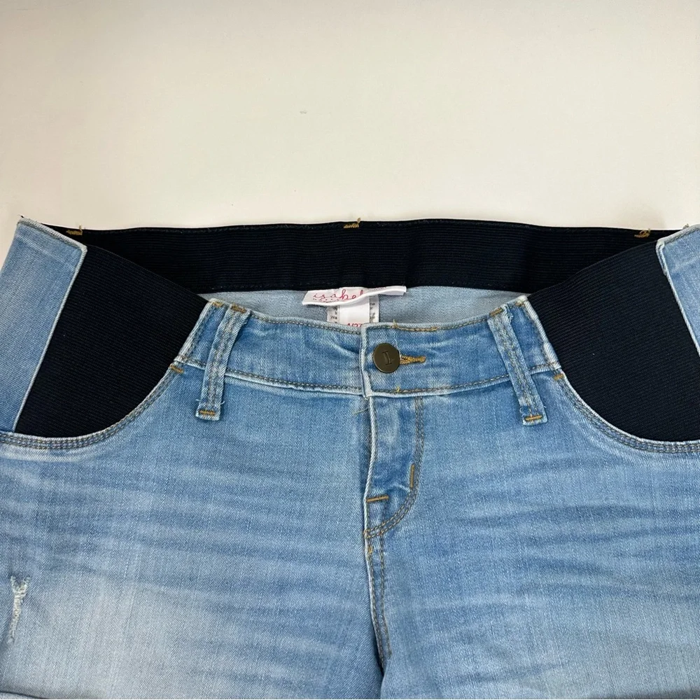 ISABEL MATERNITY midi short Shorts Size 4/27 Stretch Panels Pockets Cuff…